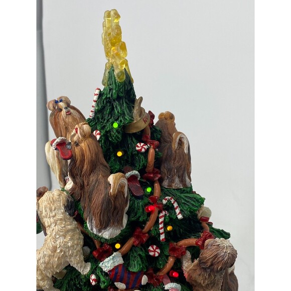 Danbury Mint Shih Tzu Christmas Tree Lighted Dog Puppy Holiday Decor Complete - Picture 10 of 16
